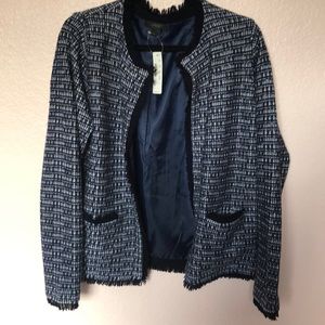 BNWT j.crew tweed fringe blazer. Size L